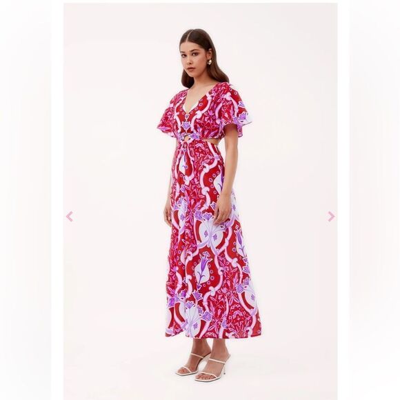 Beyond by Vera 1538 Giselle COMO ROUGE midi dress size XS - Picture 7 of 16